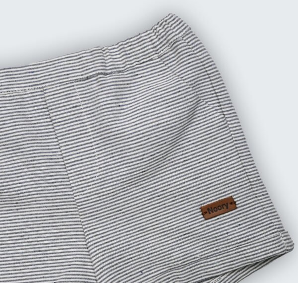 Short à rayures, 100% coton avec ceinture élastique réglable – Image 3