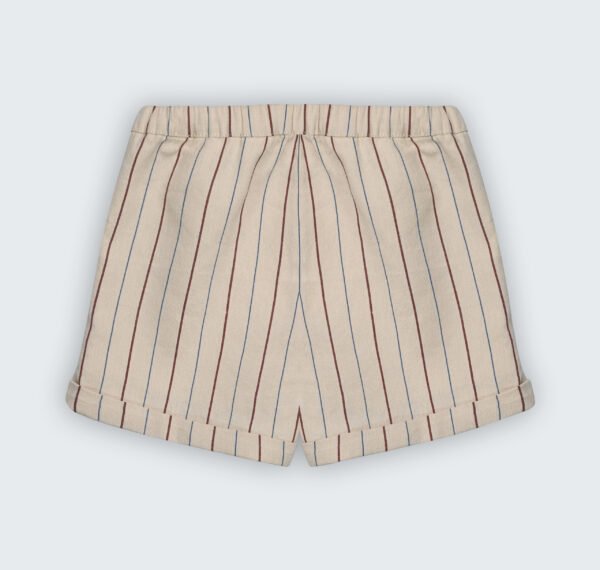 Short à rayures, 100% coton avec ceinture élastique réglable – Image 2