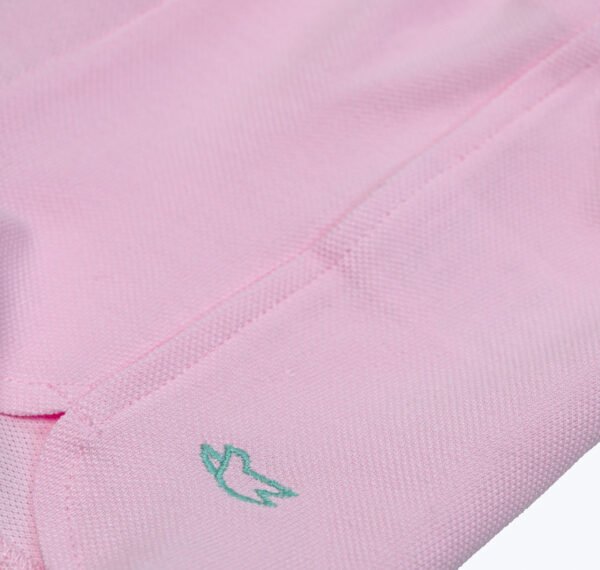 Short en piqué rose à découpe et broderie colombe – Image 2