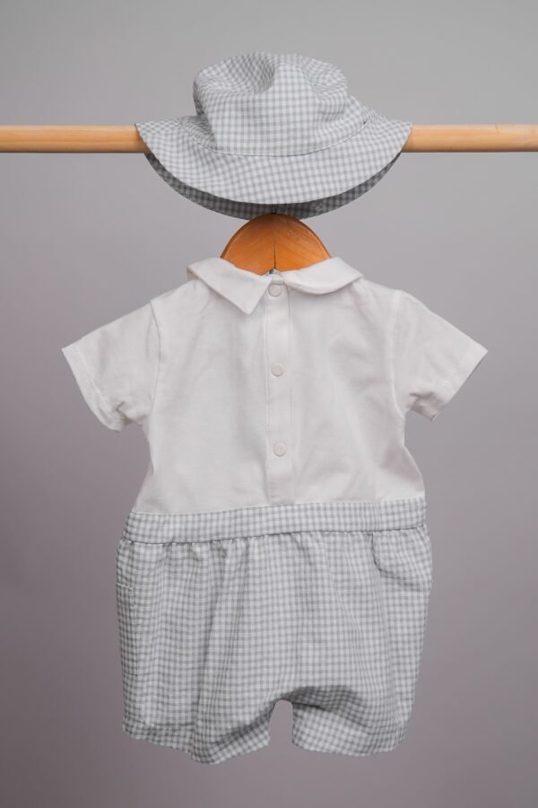 Ensemble bébé garçon Let's Travel by the Sea gris & blanc – Image 2