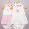 Barboteuse bébé fille Summer is Here  blanc & rose à carreaux – Image 5