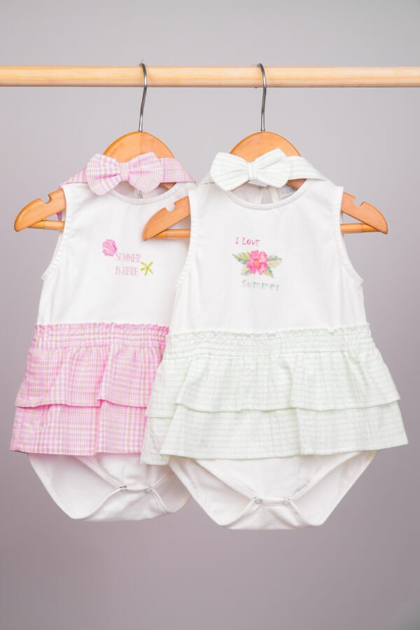 Barboteuse bébé fille  I Love Summer blanc & vert pastel – Image 4
