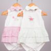 Barboteuse bébé fille Summer is Here  blanc & rose à carreaux – Image 5