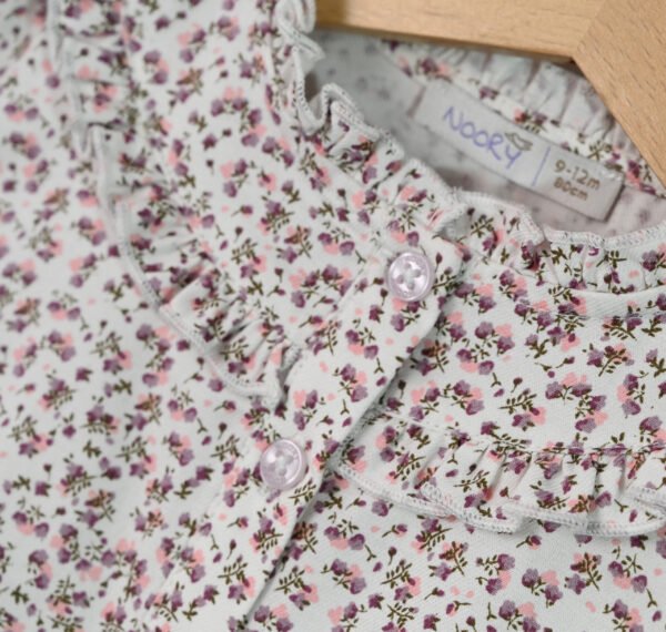 Chemise 100% coton en motifs floraux à col volanté – Image 3