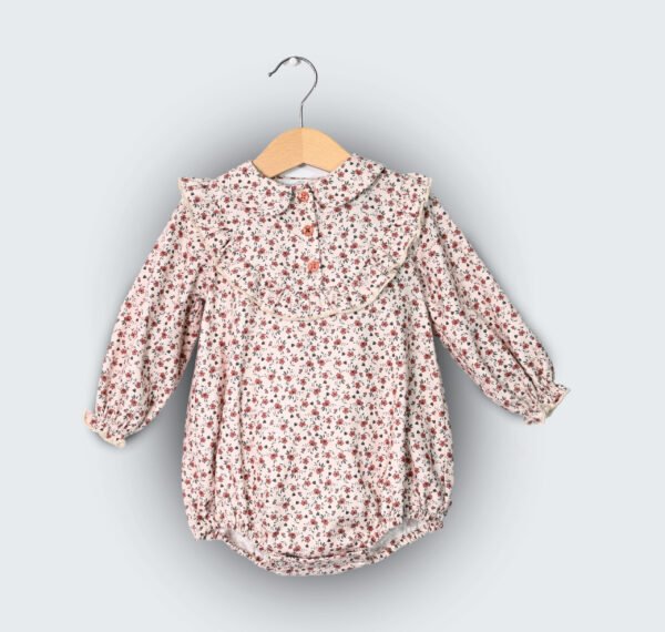 Chemise body col claudine, en tissu imprimé fleur 100% coton