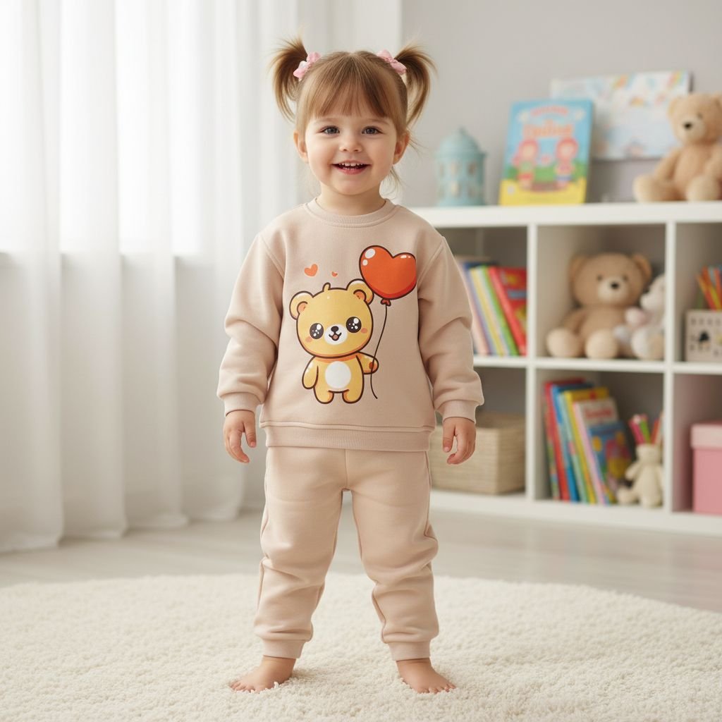 Ensemble bébé fille – Motif Ourson Ballon